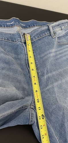 Old Navy Jeans Size 20 Blue Mid rise boyfriend distressed NEW fray hem - 第 8/11 張圖片