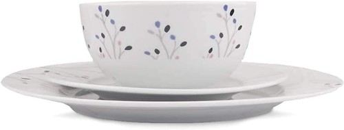 18-teiliges Küchengeschirr Set, Teller, Geschirr, Schüsseln, Service für 6, Zweige - Bild 3 von 9