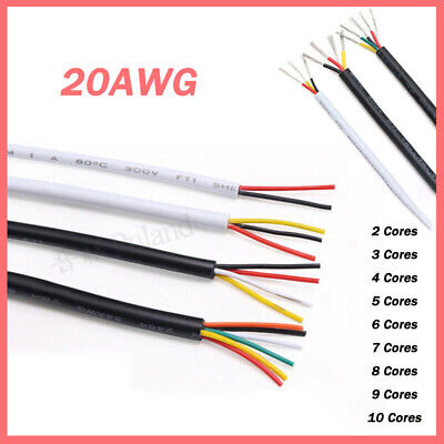 Flexible 2-10 Core Multicore Cable 20AWG Black White Signal Flexible 2-10 Core Multicore Cable 20AWG Black White Signal