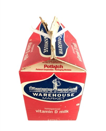 Vintage 1970er Lager Markt 1 Gallone Papier Milchkarton Kunststoffgriff Tulsa - Bild 6 von 9