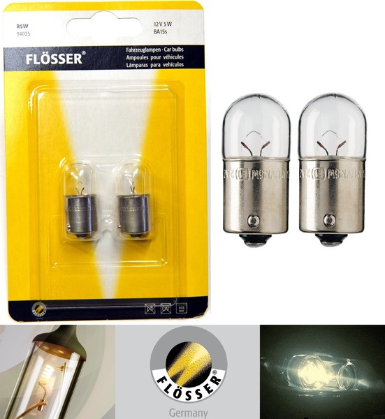 Flosser R5W G18 5W 94025 Zwei GlüHbirnen Haube Motor Bay Licht Ersetzen Lager OE-image