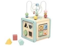 Wooden Activity Cube Toy – Interactive Learning Play Center for Toddlers