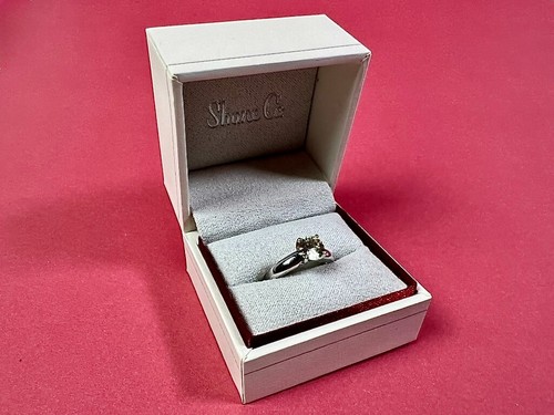 Natural White Sapphire Round Cut Solitaire Engagement Ring in 14K White Gold - 第 11/15 張圖片