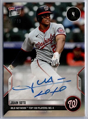 【最終値下げ】Juan Soto topps now auto 直筆サイン Topps Now Certified Autographed JUAN SOTO Card - Etsy