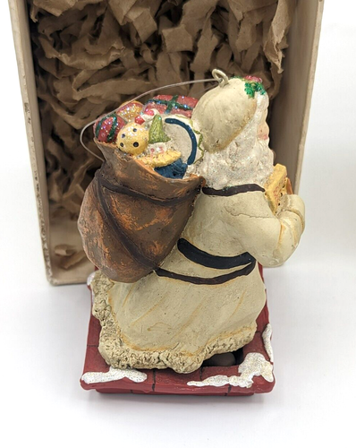Dept 56 Babbo Natale nordico ornamento Babbo Natale vintage bianco scintillante con scatola IOB - Foto 5 di 10