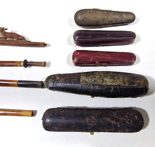 Kleine einzigartige Sammlung antiker Zigarettenspitzen Bernstein Silber Knochen - Bild 9 von 20