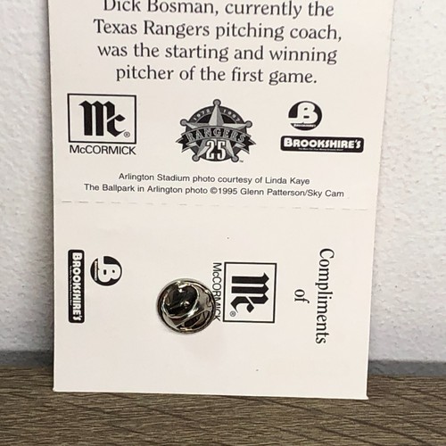 Texas Rangers Pin Pinback Button Baseball 25 Anniversary McCormick Vintage 1997 - Picture 8 of 14