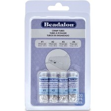 Beadalon Crimp Tubes Variety Pack Sizes 1 2 3 4 600/Pkg - Silver-Plated