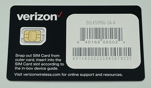 BRANDNEU Verizon 5G SA NANO SIM 4G 5G LTE NETZWERK NEUESTE VERSION - Bild 2 von 5