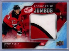 2019-20 Upper Deck Ice Rookie Relic Jumbos Red #RRJNG Nikita Gusev PATCH /15 SSP
