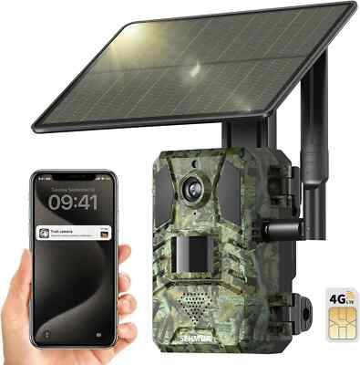 SEHMUA Solar Power 4G LTE Cellular Trail Cameras Motion Activated New Sealed