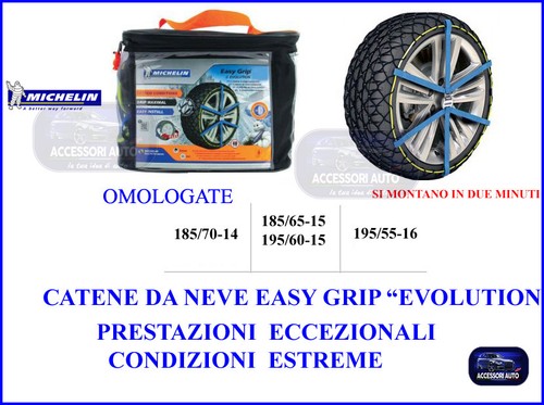 CATENE DA NEVE  MICHELIN  Easy Grip Evolution SEZIONE GOMME195/55-R16 OMOLOGATE  - Foto 1 di 2