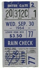1964 Mickey Mantle Last HR #35 YR ticket #537 Life New York Yankees/Last X 30HR 1964 Mickey Mantle Last HR #35 YR ticket #537 Life New York Yankees/Last X 30HR