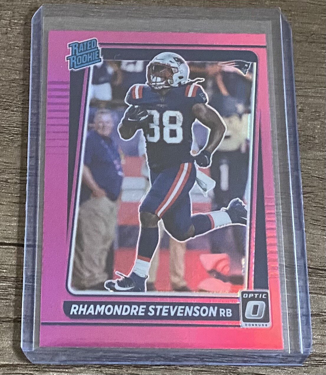 Rhamondre Stevenson 2021 Panini Donruss Optic Pink Rated Rookie RC #237 Patriots