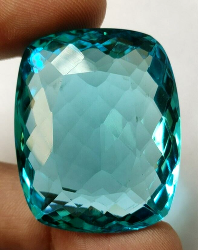 AAA+ Large Swiss Blue Topaz 58.25 Ct. Cushion Cut Loose Gemstone Gift for Women - Picture 2 of 6