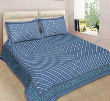 Jaipuri Printed Home Decor Cotton Double Bed Sheet With 2 Pillow Cover 90x100