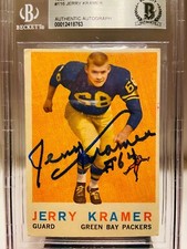 HOF Jerry Kramer 1959 Topps Signed Auto Rookie RC Packers Beckett BAS 
