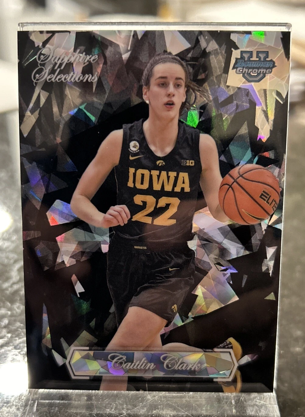 Caitlin Clark 2023-24 Bowman Chrome U Sapphire Selections Black 01/10 🔥 Iowa