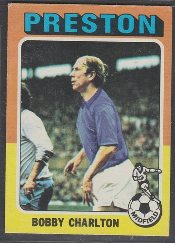 1975 TOPPS BAZOOKA FOOTBALLERS MANCHESTER UTD & PRESTON BOBBY CHARLTON CARD #100 - Picture 3 of 4