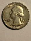 1961-P  Washington Quarter - Type B Reverse FS-901 - 90% Silver - A touches Leaf
