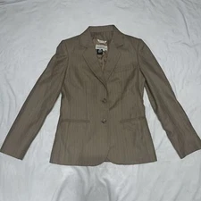Vintage Sz 6 Saks Fifth Avenue Wool Pinstripe Blazer