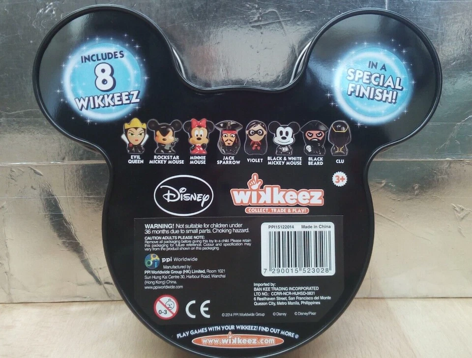 Disney Wikkeez Estaño, 8 piezas Figuras Wikkeez Brillo en Coleccionista Estaño Juego de Regalo Foto 3 de 4