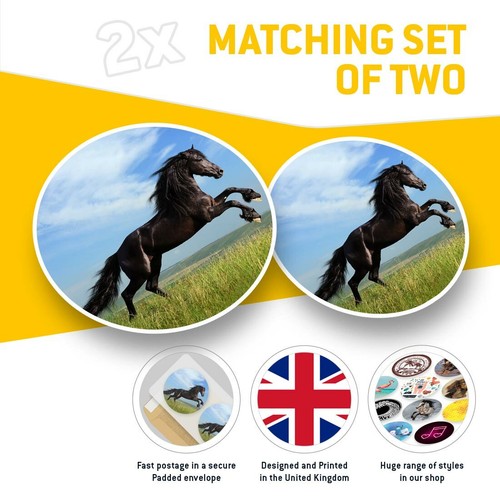 2 x Vinyl Stickers 20cm - Black Stallion Horse Jumping #44335 - Photo 2/8
