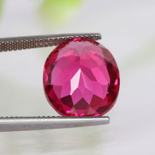 Sri Lanka Red Color Ruby Oval Shape 14 Carat Imitation Created Gemstone - Picture 5 of 7