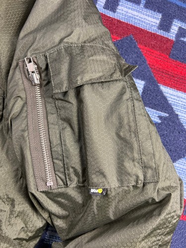 Vintage Stussy Men’s Flight Bomber Jacket Parka Army Olive Green Full Zip Coat - Picture 3 of 15