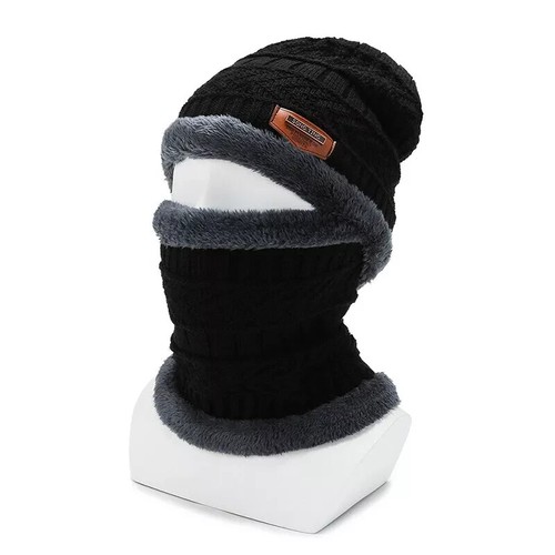 Herren Winter Beanie Mütze und Schal Set warm Fleece Strickmütze Unisex UK Verkäufer - Bild 10 von 10