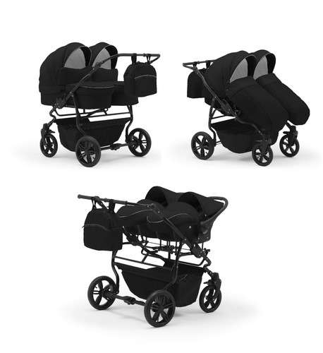 ZWILLINGSWAGEN + 2 x AUTOSITZE ISOFIX + ADAPTER 3 in 1 - KINDERWAGEN 27 FARBEN - Bild 19 von 24