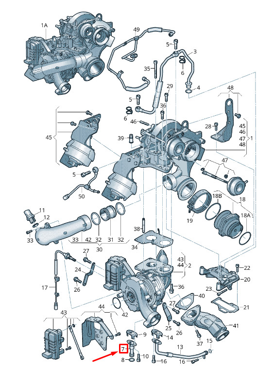 Conduite de retour d'huile moteur Audi A6 Avant C7 059145736G