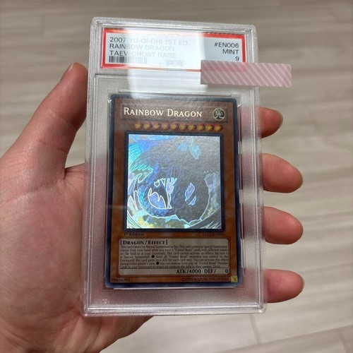 PSA 9 Mint 2007 Rainbow Dragon TAEV-EN006 1st ED Ghost Rare YuGiOh English Holo - 第 2/7 張圖片