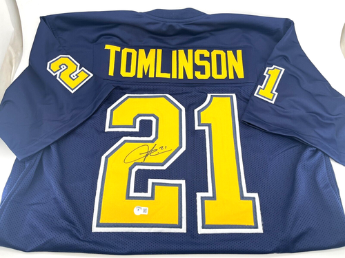 LaDainian Tomlinson Autographed Chargers Custom Jersey Beckett Witnessed