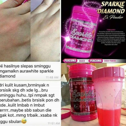 Aura Sparkle Diamond Nano Collagen Complex Radiance Aura Soft Skin Muslim 1000g - Picture 9 of 12