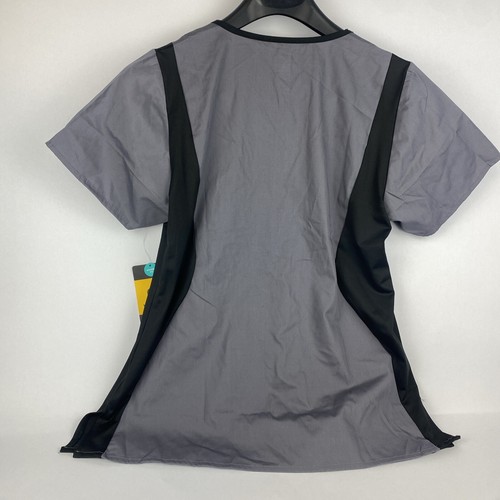 NWT Wonder Wink Womens Modern Fit Lightweight V-Neck Scrub Top Grey Large - Picture 4 of 4