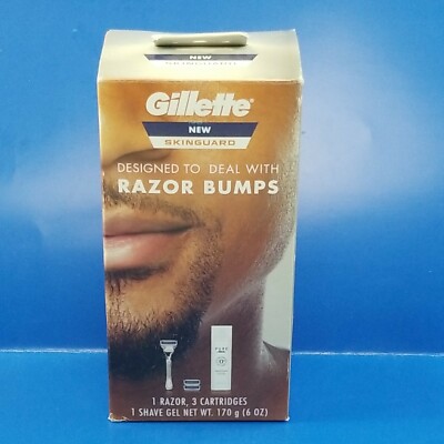 Gilette Men's Skinguard, 5 Piece Set- 1 Razor, 3 Cartridges, 1 /6oz Shave Gel