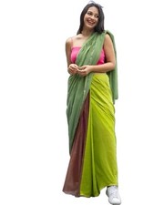 COTTON HANDLOOM MULTICOLR SAREE WITH BLOUSE PICES