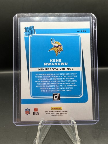 2021 Panini Donruss - KENE NWANGWU RATED ROOKIE #285 Minnesota Vikings - Picture 3 of 3