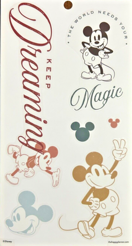 MICKEY MOUSE EL PLANIFICADOR FELIZ, 1 HOJA HERMOSAS PEGATINAS DE VINILO TRANSPARENTE #DISNEY28 - Imagen 2 de 2