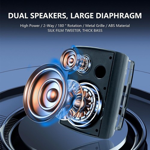 Altavoces Herdio 6.5" Exterior con Cable con Amplificador Bluetooth en Pared 2 Canales - Imagen 12 de 25