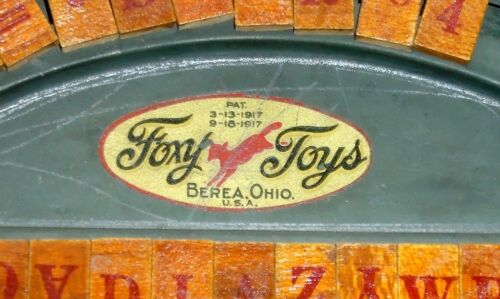 Antique 1917 FOXY TOYS, BEREA, OHIO Alphabet & Math Educational TOOL / Board H - Picture 3 of 6