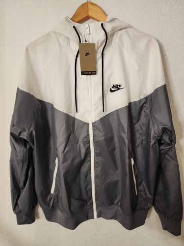 Nike Windrunner Windbreaker Jacke Gr. M Hoodie Full Zip grau weiß DA0001-084  - Bild 1 von 3