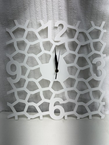 Wanduhr - Deko weiß von MSK DECOR 15,5 Zoll eckig - Neu - Bild 1 von 3