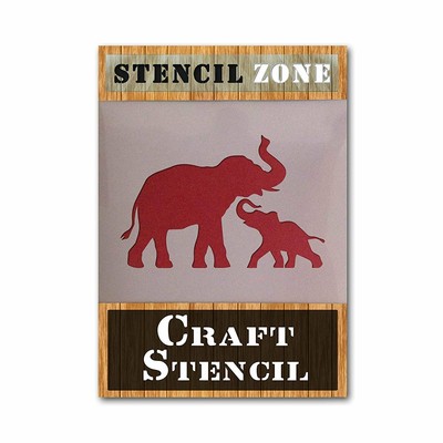Elephant Wild Safari Animals Mylar Airbrush Painting Wall Art Crafts Stencil 3 A1 Size Stencil - XLarge