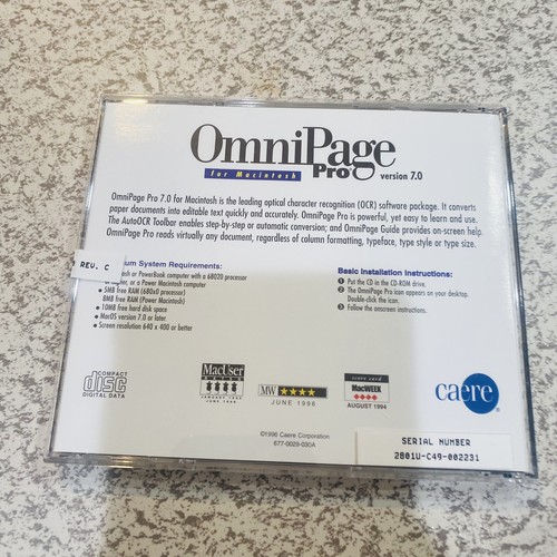 Omni Page Pro Version 7.0 For Mac 1996 Vtg Software Apple NEW NOS - Picture 4 of 4