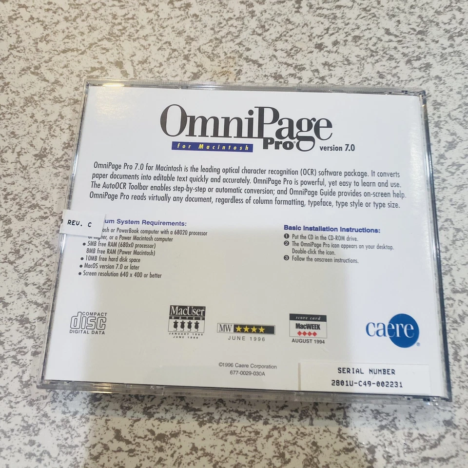 Omni Page Pro Version 7.0 For Mac 1996 Vtg Software Apple NEW NOS - Image 4 of 4