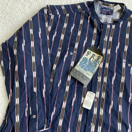 Vintage Wrangler Aztec X-Long Tails Shirt 17 1/2 X 35 New Deadstock Western - Picture 2 of 7