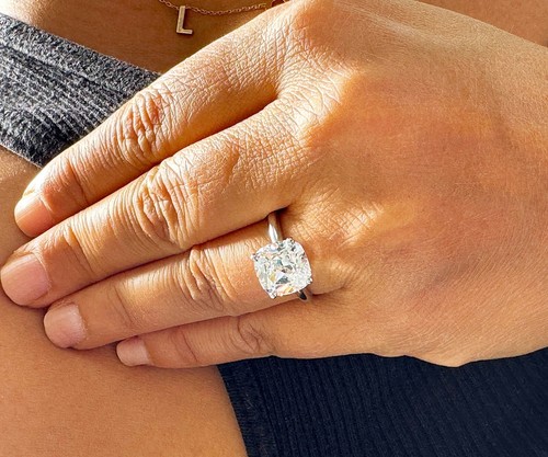IGI Certified 14k Solid White Gold Cushion Cut Diamond Engagement Ring 3.00ct - Picture 12 of 13