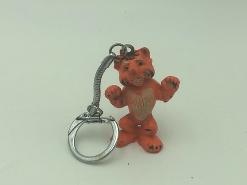 Vintage 50-60s Orange Esso Exxon Tiger Keychain PVC Rubber PROMO Toy HONG KONG